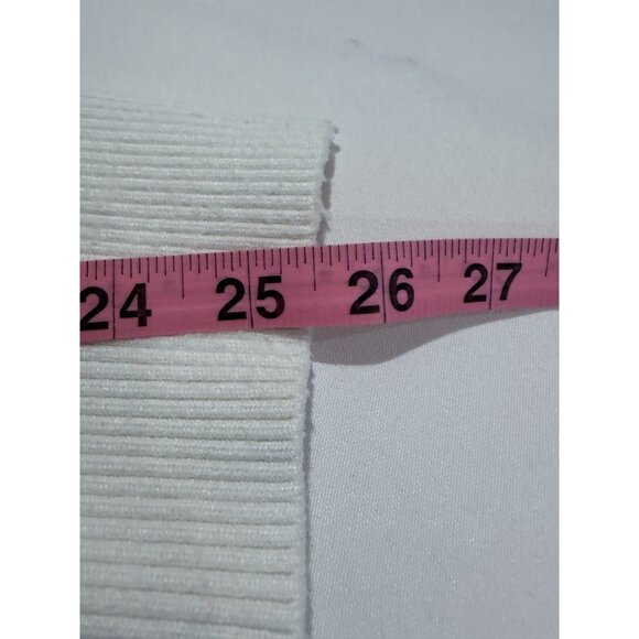 Zara Knit Joggers Medium Drawstring Sweatpants Casual Lounge Trousers White - Picture 6 of 6